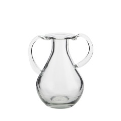 GLASS VASE WITH HANDLES 